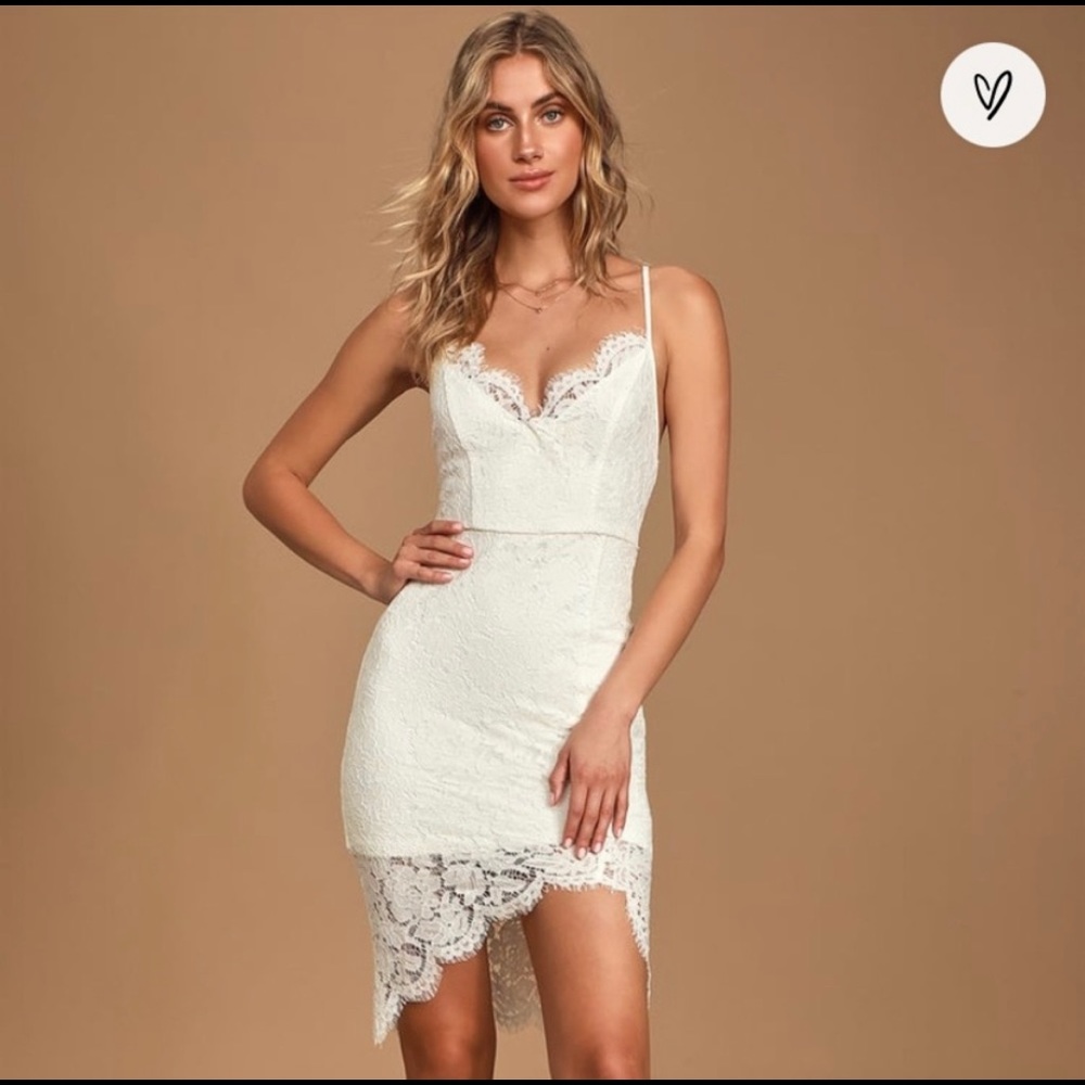 NWT Lulus Flirting With Desire Lace Bodycon Dress